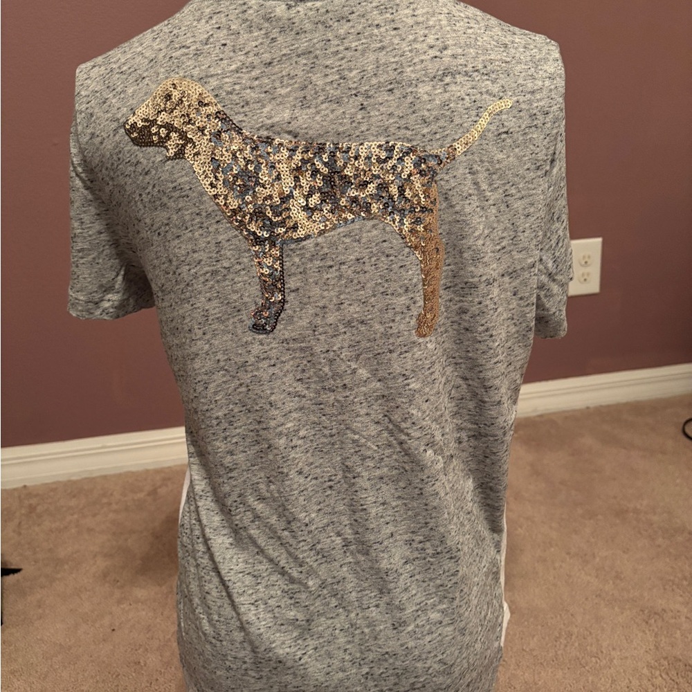 Victoria's Secret Pink Sequin Dog Tee